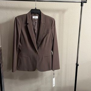 Calvin Klein Heather Taupe one button blazer
